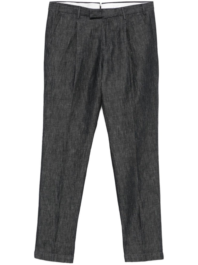 Pt Torino Tailored Grey Trousers With Classic Waistband