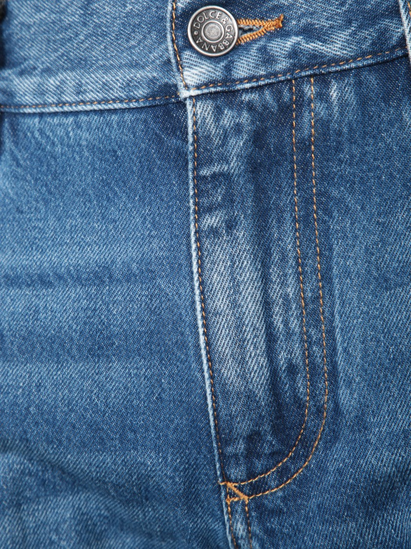 Dolce & Gabbana Mid-Rise Blue Jeans With Classic Five-Pocket Design