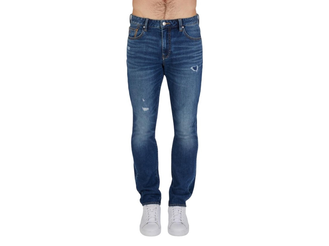 Armani Exchange Slim-Fit Washed Effect Stretch Cotton Jeans