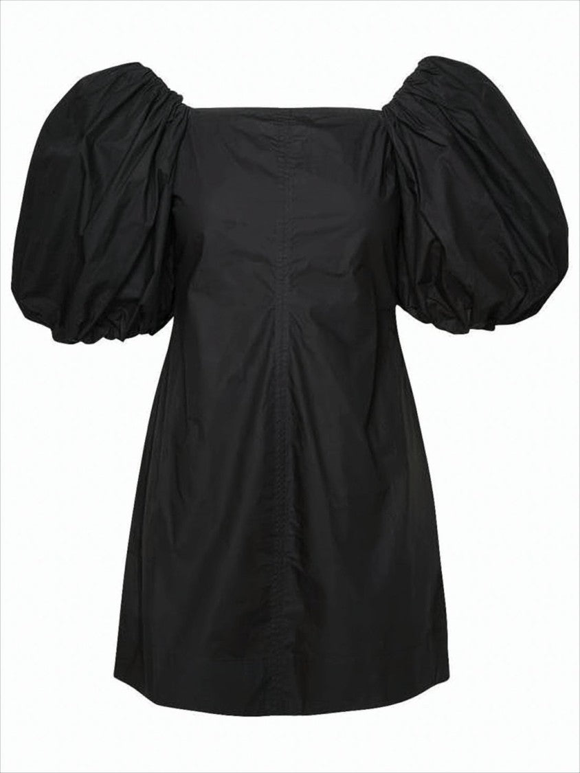 ganni puff sleeve mini dress Ganni Stretch Jacquard Puff Sleeve Mini Dress, Blue / 32