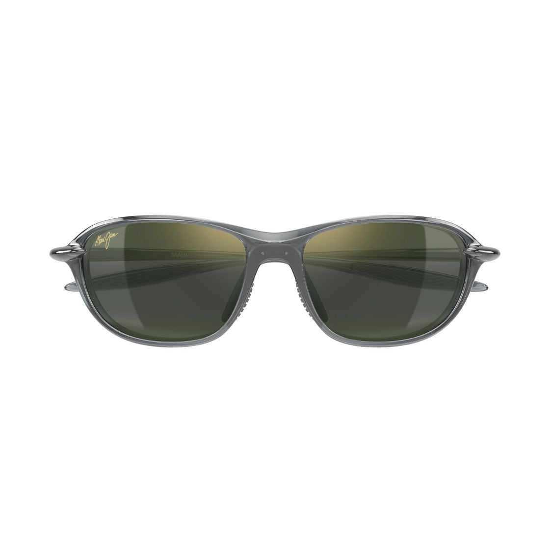 Maui Jim Hookipa Ultra R Semi-Rimless Sunglasses With Dark Green Tinted Lenses