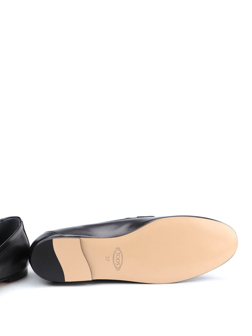 Tod's Refined Leather Loafers With Gold-Tone Buckle