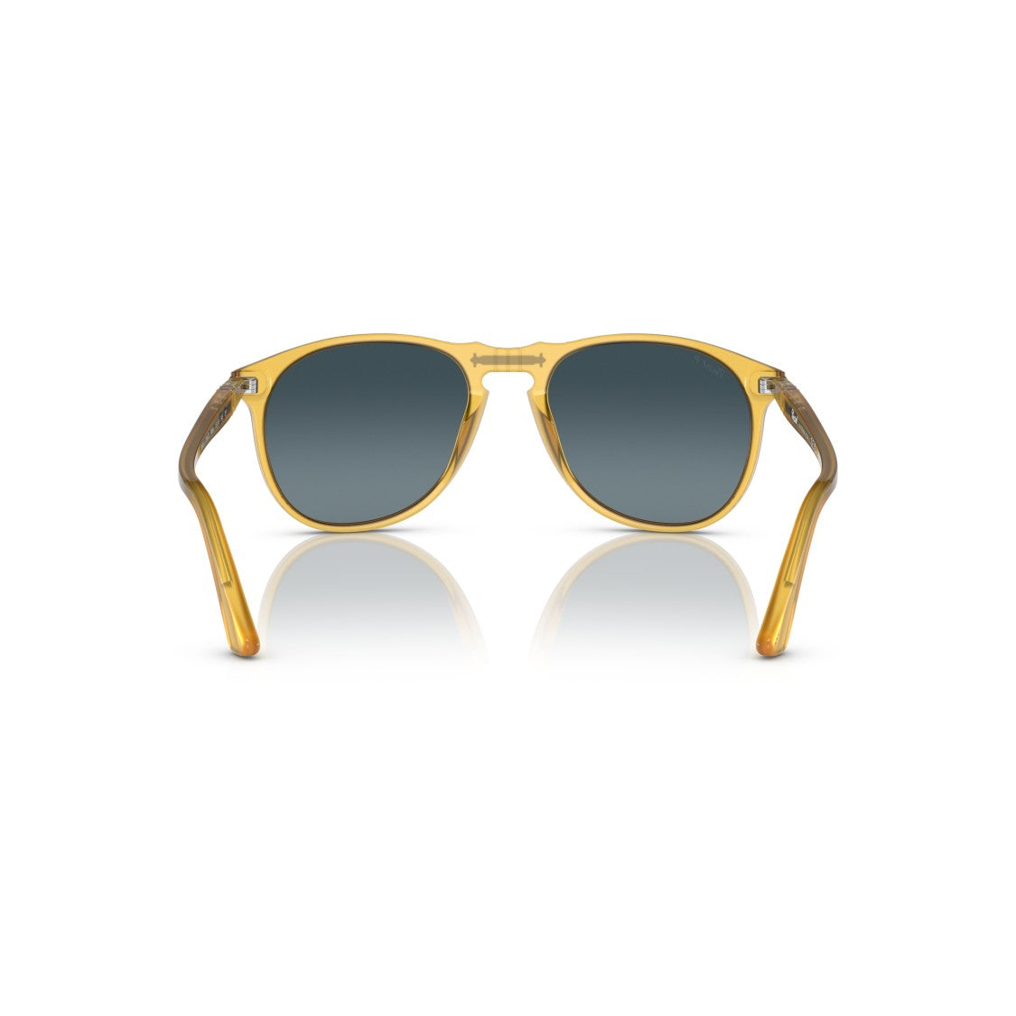 Persol 0Po9649s Translucent Amber Acetate Sunglasses With Round Shape