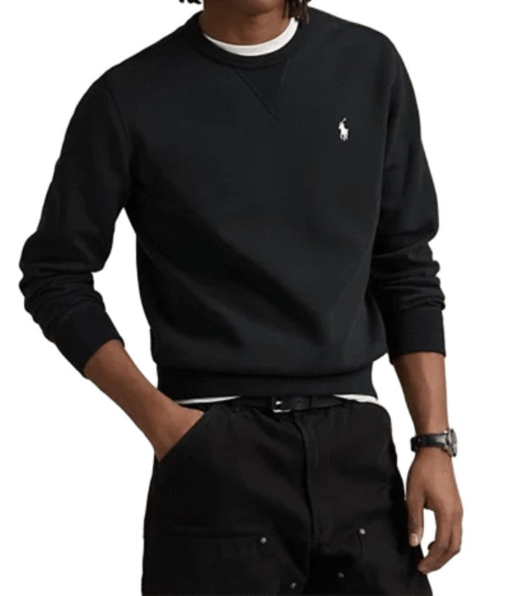 Polo Ralph Lauren Black Sweatshirt With Ribbed Details