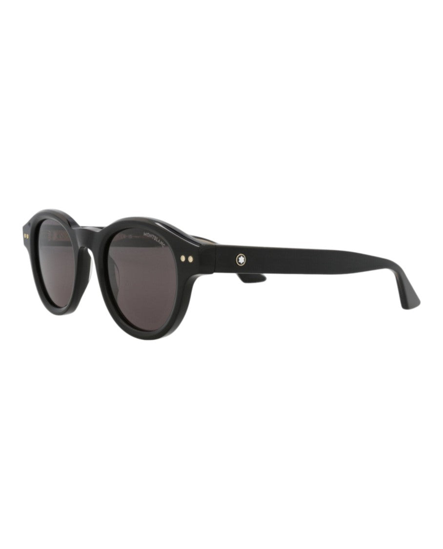 Montblanc Round-Frame Sunglasses In Recycled Acetate With Subtle Metallic Accents