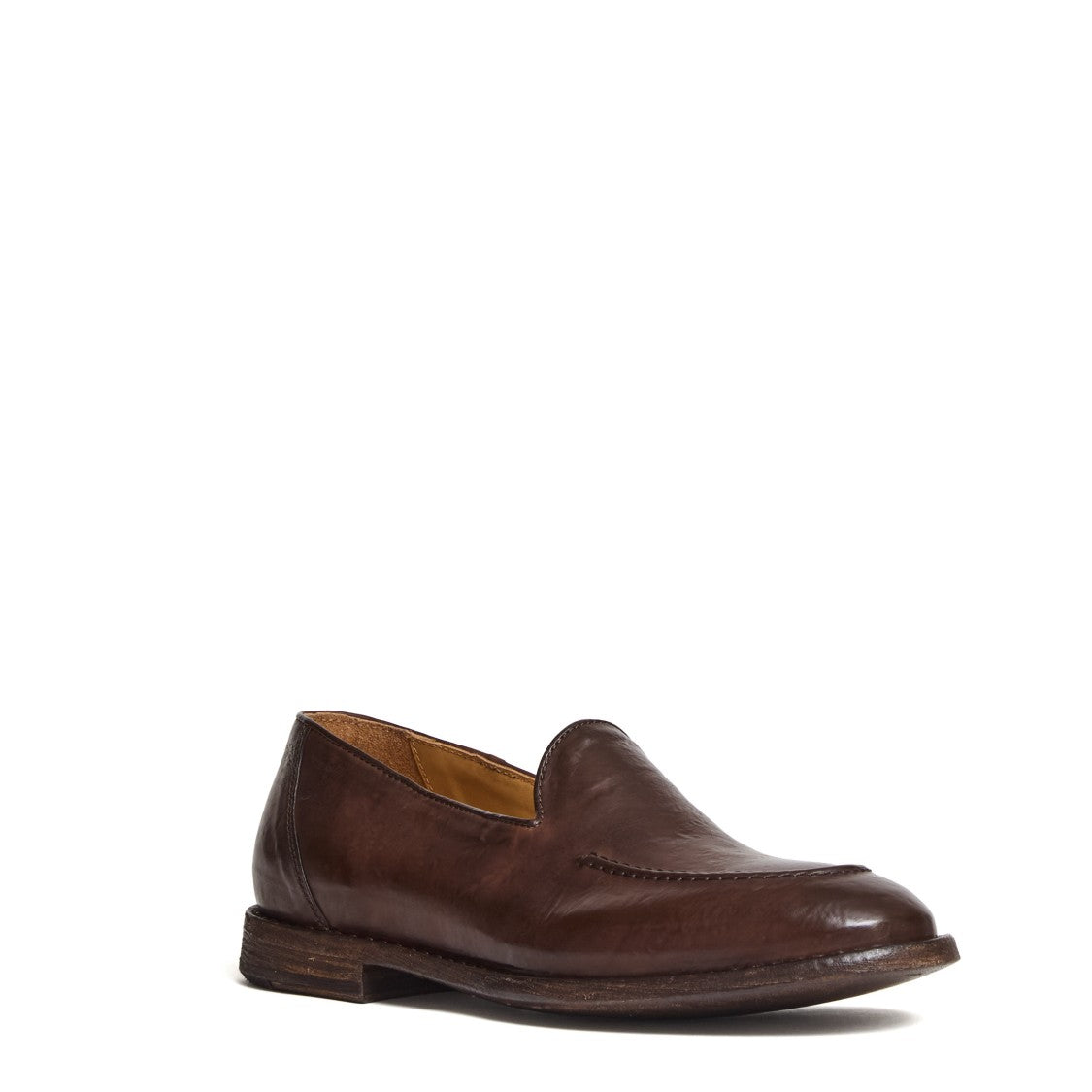 Dondup Washed Leather Rounded Toe Loafers
