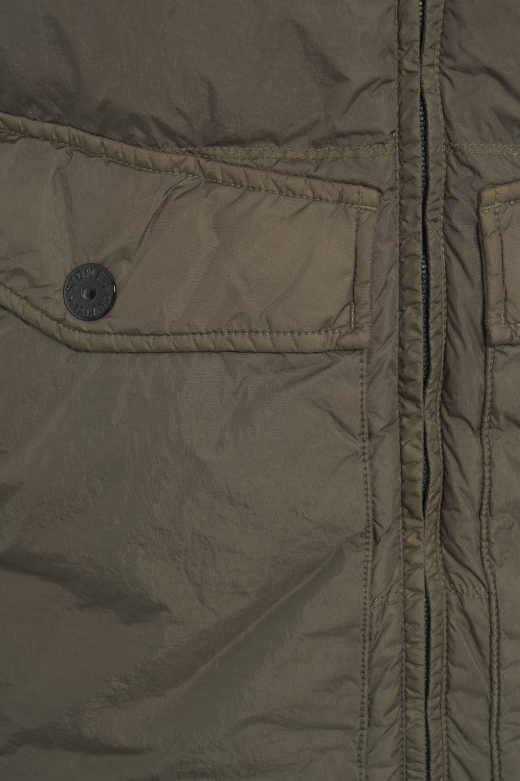 Stone Island Quilted Down Jacket With Fixed Hood