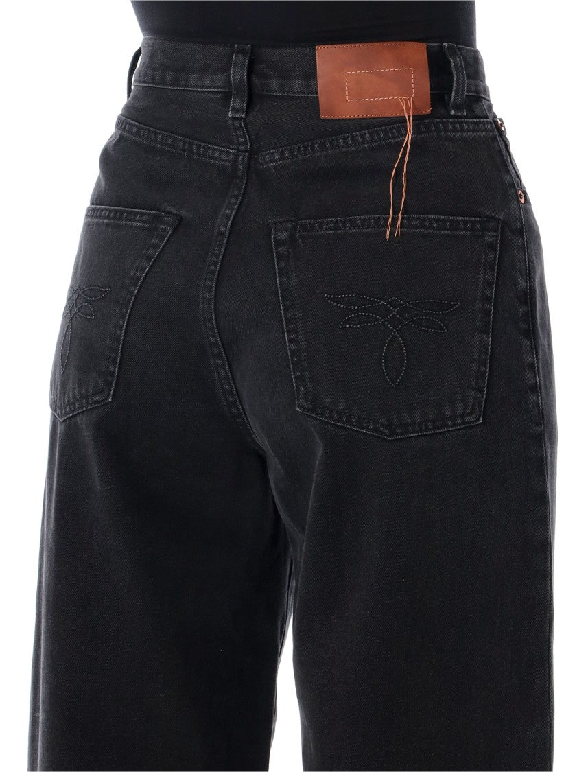 Fortela High-Waisted Five-Pocket Wide-Leg Pants