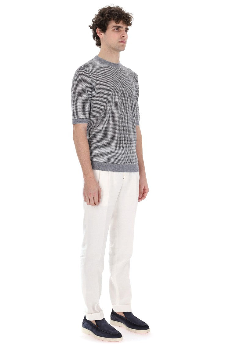 Ballantyne Jacquard Cotton-Linen T-Shirt