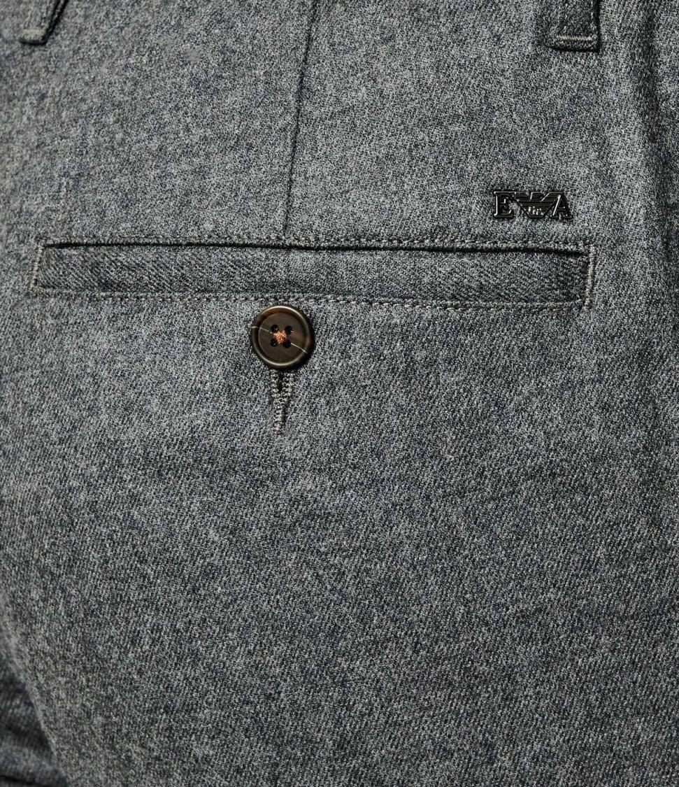 Emporio Armani Medium Grey Tailored Trousers With Elastic Waist