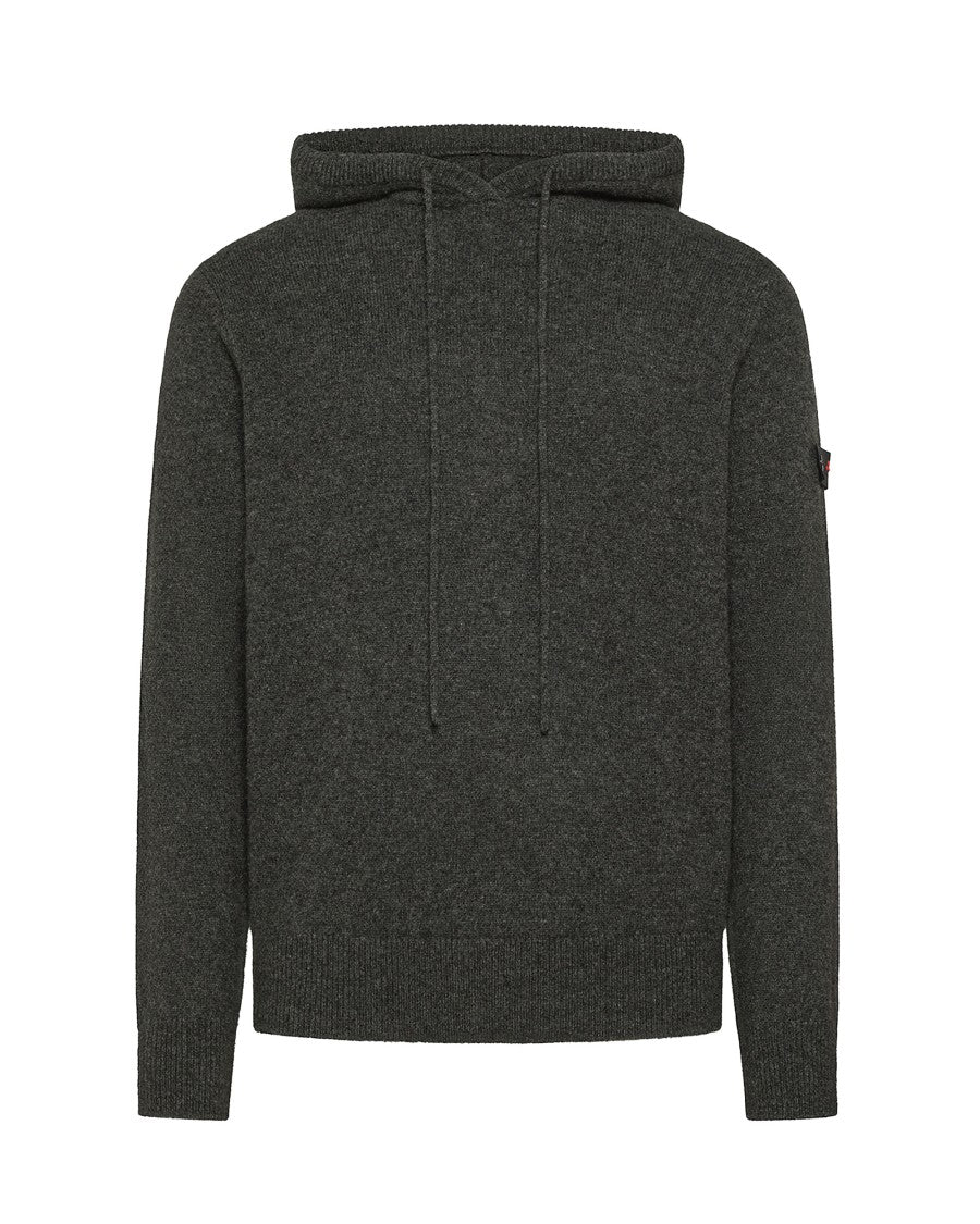 Peuterey Drawstring Hooded Wool-Yak Knit Hoodie