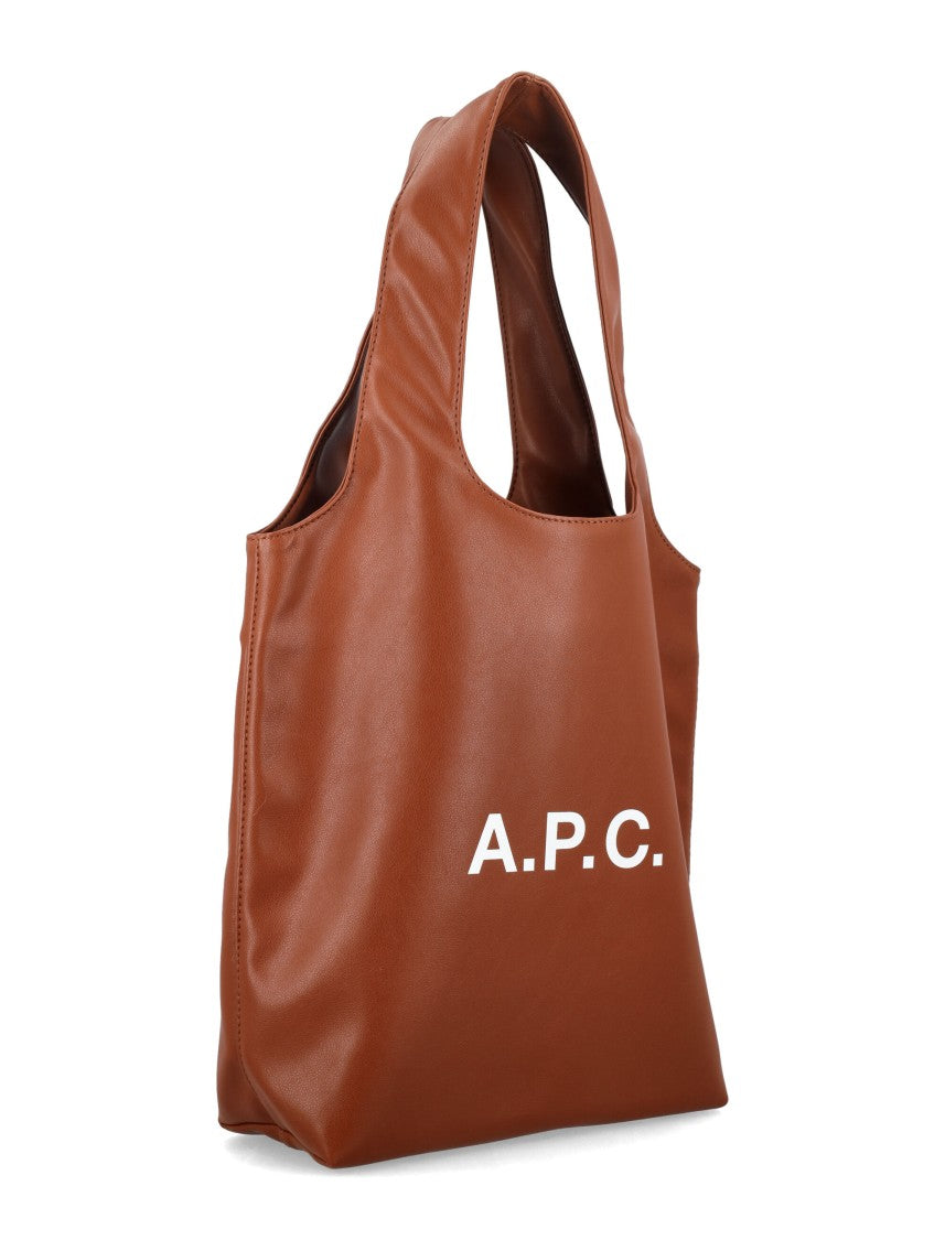A.P.C. Ninon Black Small Faux Leather Tote