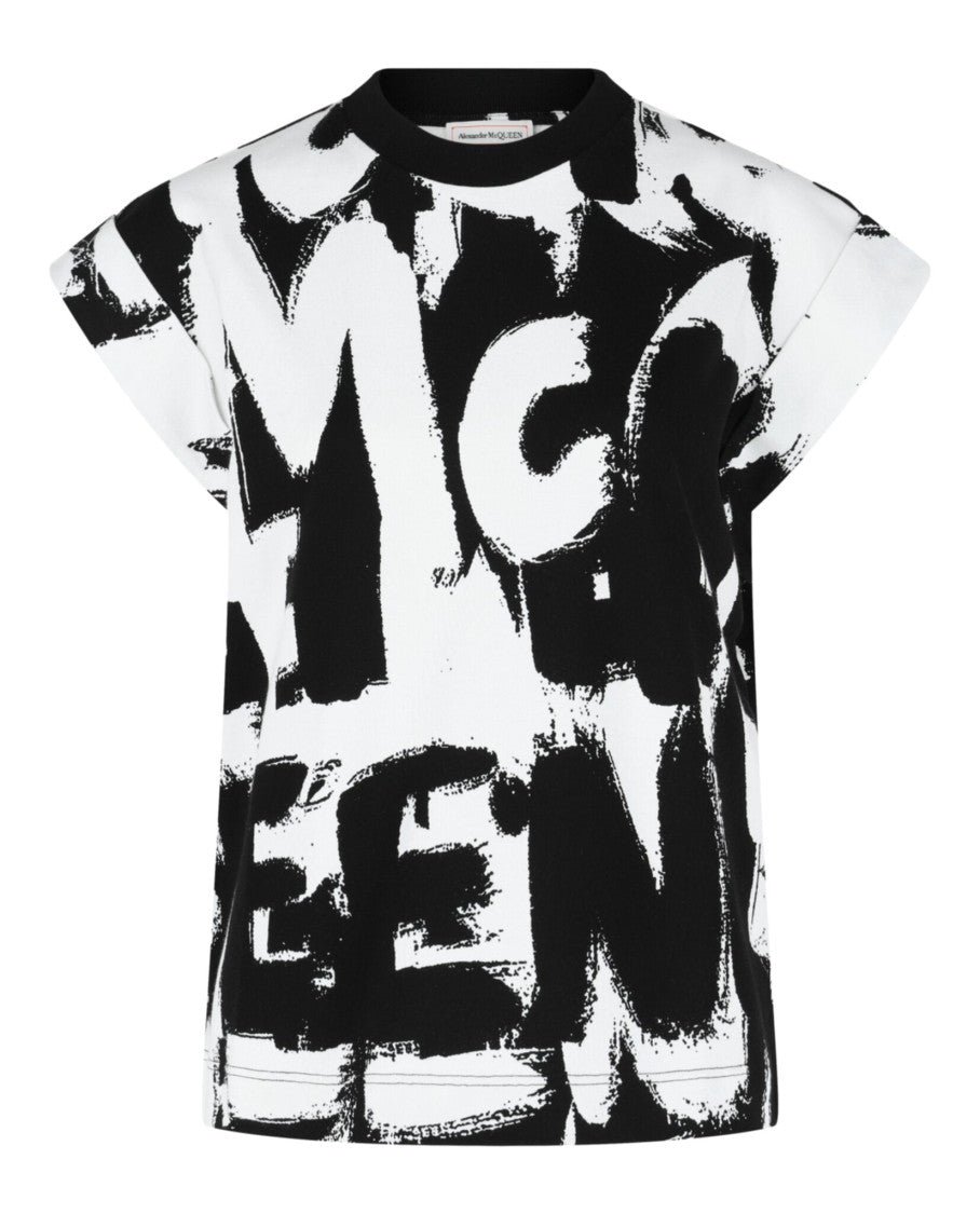 Alexander Mcqueen Graffiti Print T-Shirt