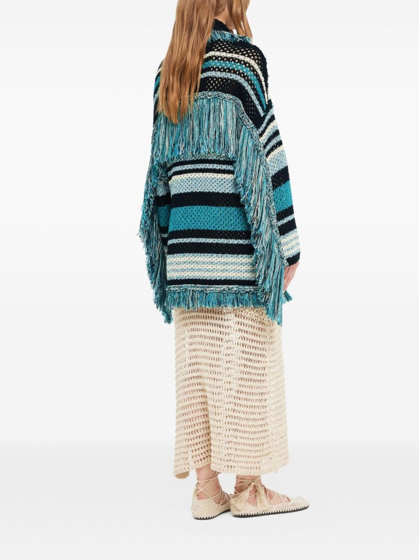 Alanui Loose Open-Knit Sweater With Fringe Detail