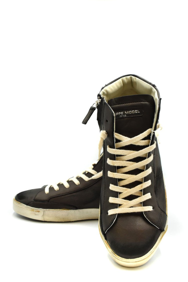 Philippe Model High-Top Black Leather Prhuhe02 Sneakers
