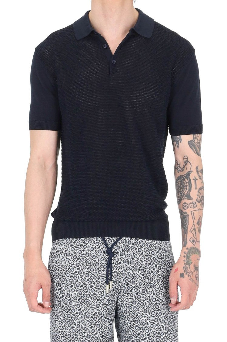Orlebar Brown Burnham Tie Stitch Cotton-Silk Polo Shirt