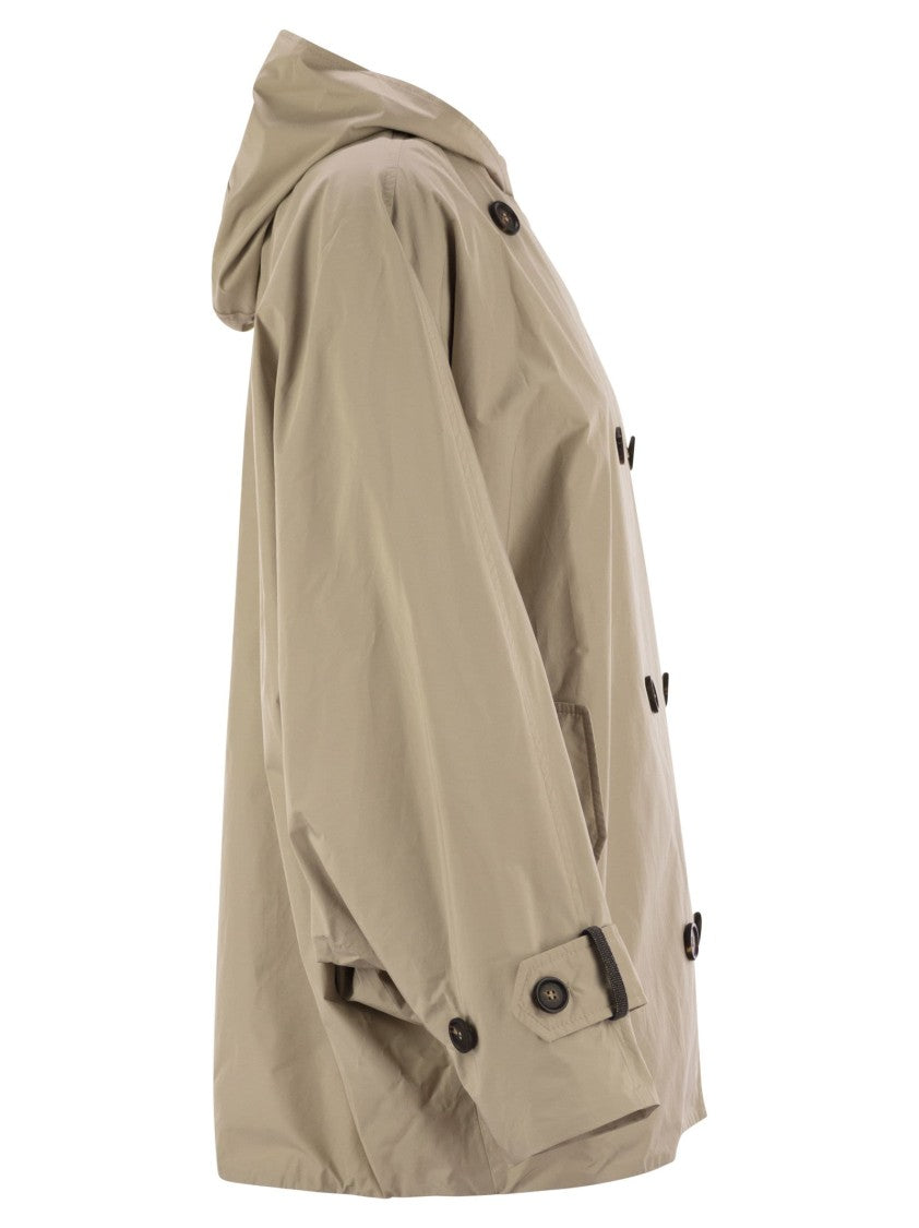 Brunello Cucinelli Techno Cotton Caban With Precious Detail