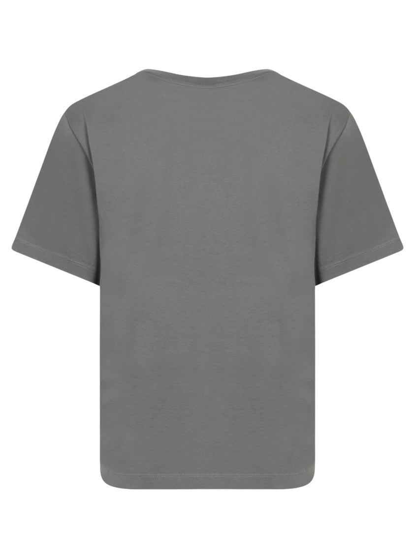 Mm6 By Maison Margiela Graphic Print Grey T-Shirt With Care Instructions