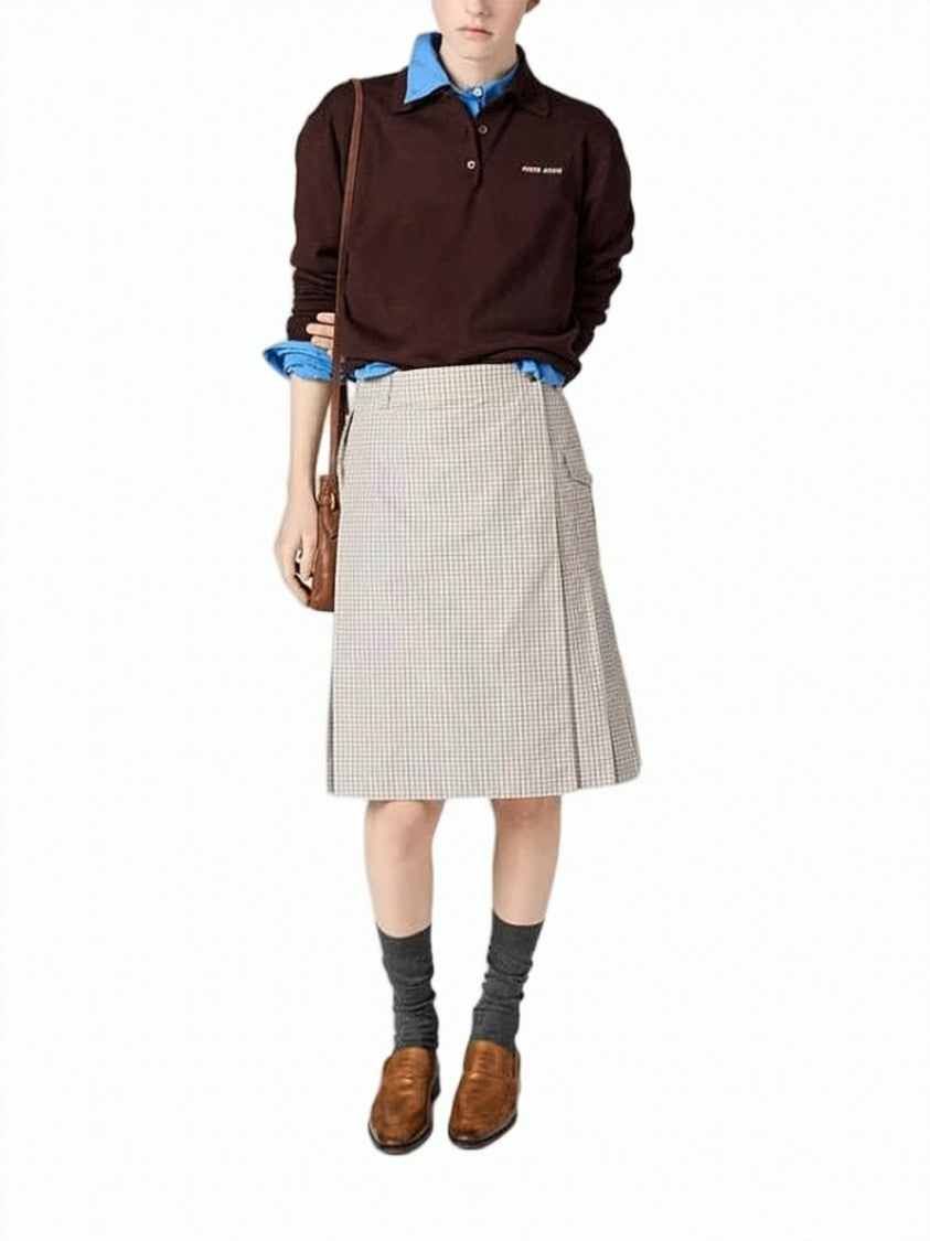 Miu Miu Wool Knit Polo Shirt With Classic Collar
