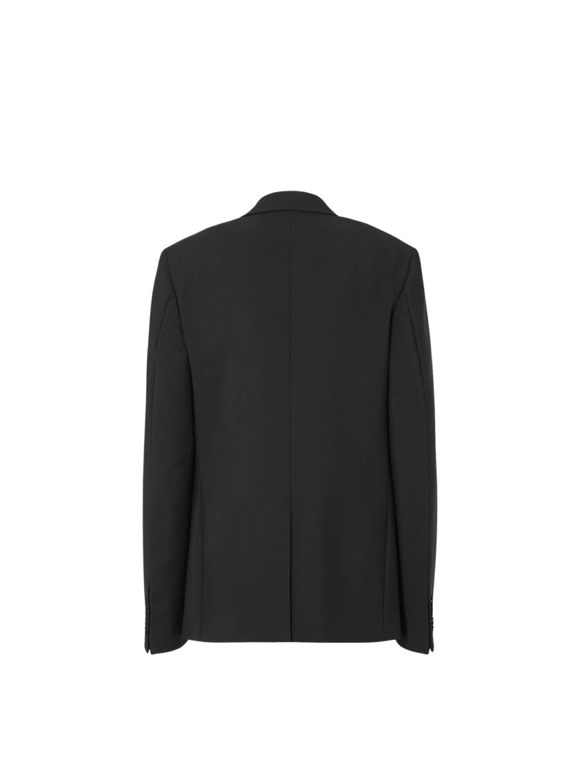 Fendi Mohair Tailored Flap-Pocket Blazer