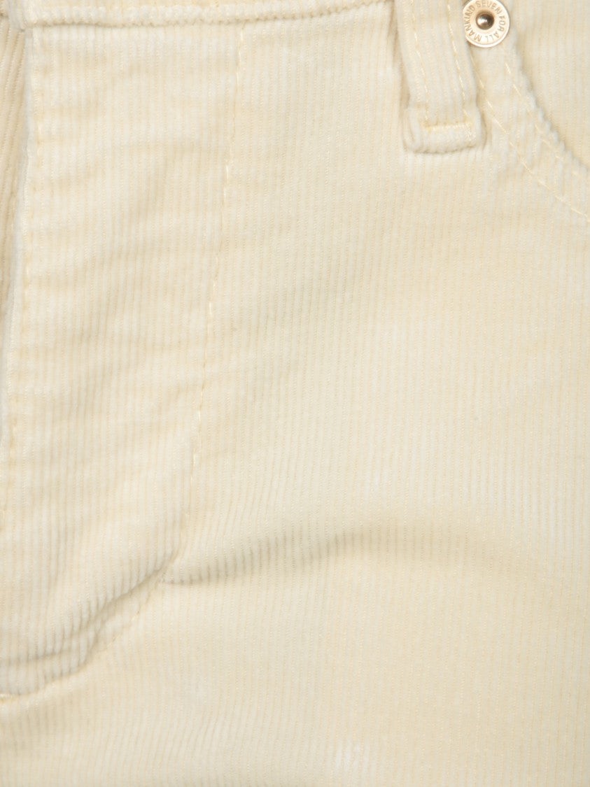 7 For All Mankind Straight-Leg White Jeans With Mid-Rise Waist