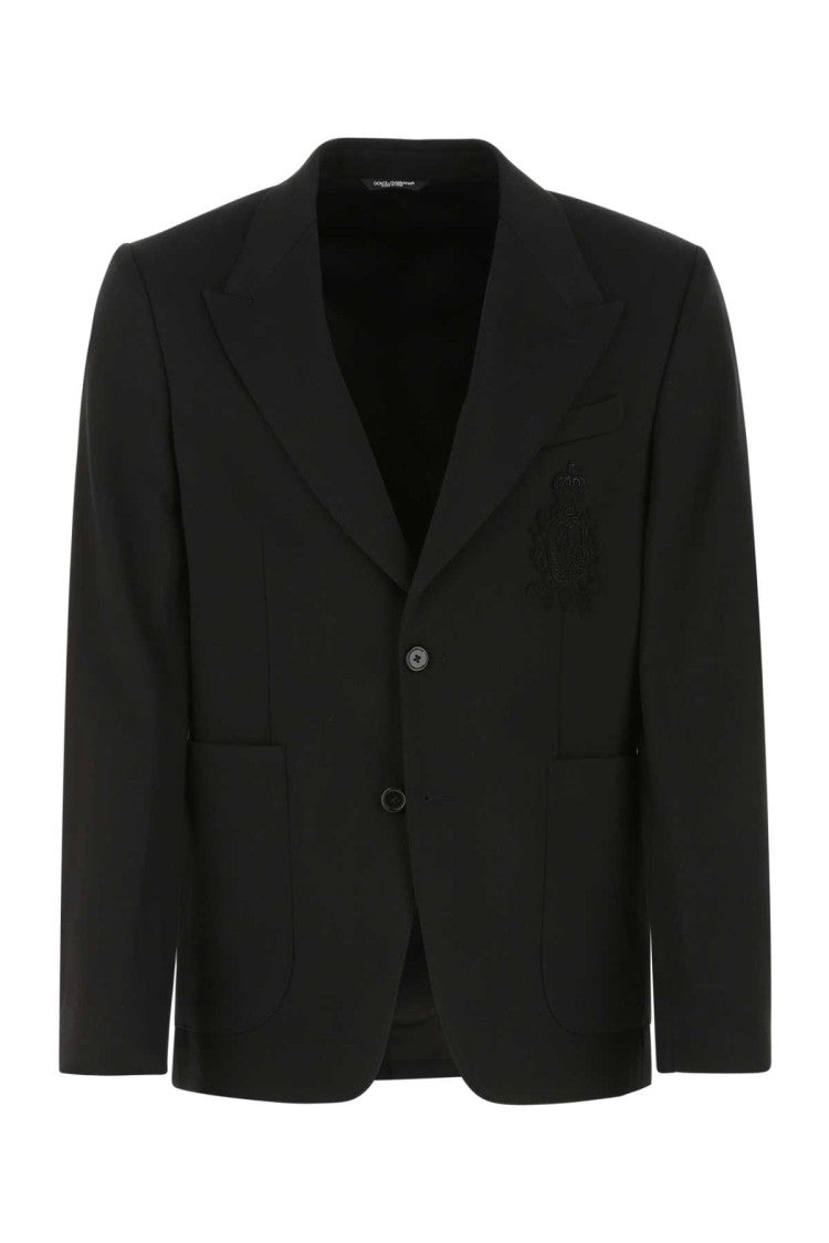 Dolce & Gabbana Black Stretch Viscose Blend Blazer