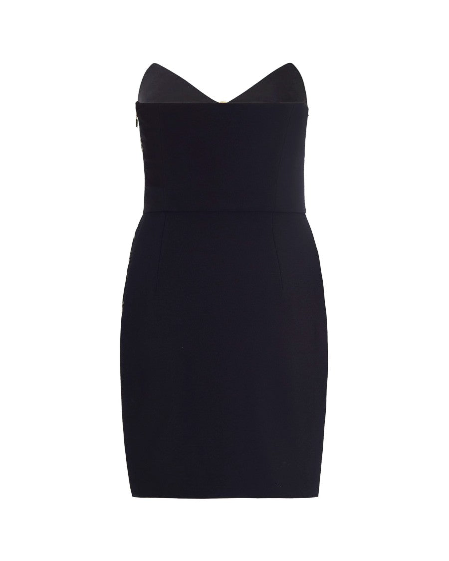 Elisabetta Franchi Black Lightweight Crepe Bustier Dress