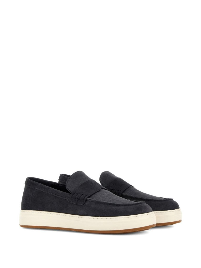Hogan Suede Slip-On Sneakers With Contrasting Rubber Sole