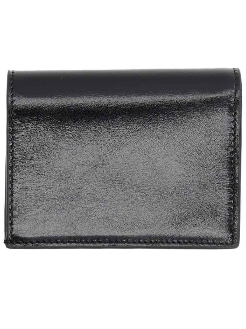 Versace Black Embossed Emblem Leather Wallet