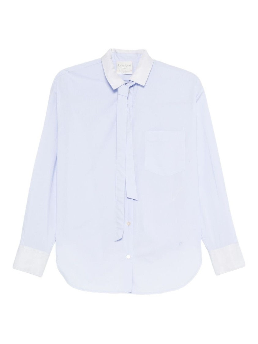 Forte Forte Relaxed Fit Cotton Shirt With Tie Detail