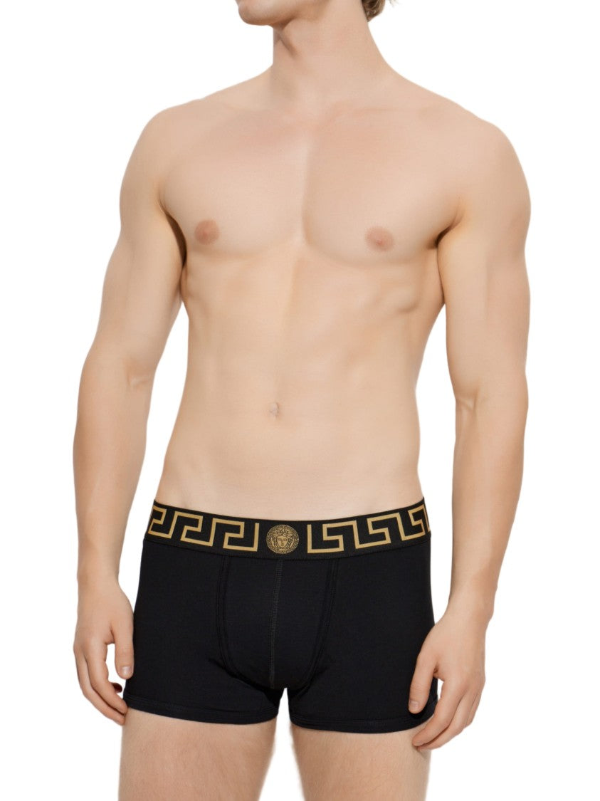 Versace Gold Emblem Cotton-Blend Boxer Briefs