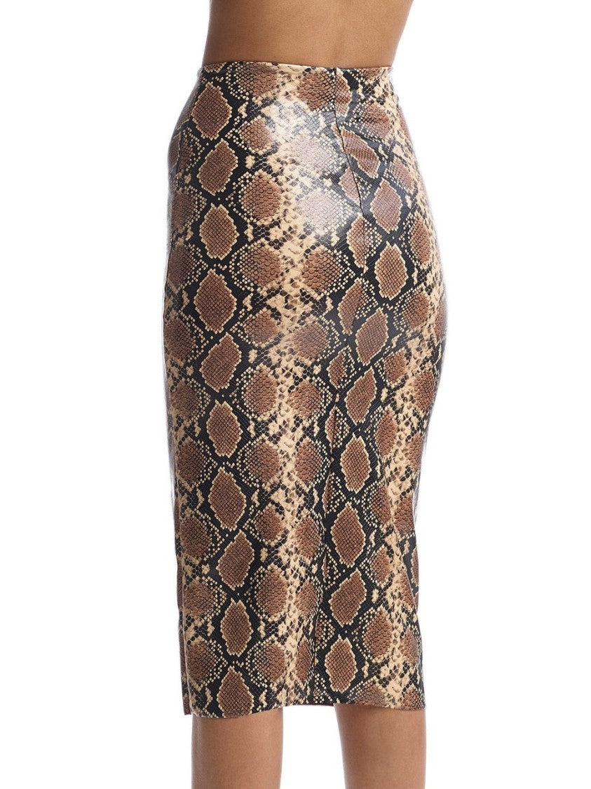Commando Max Faux Leather Animal Midi Skirt - Sk16