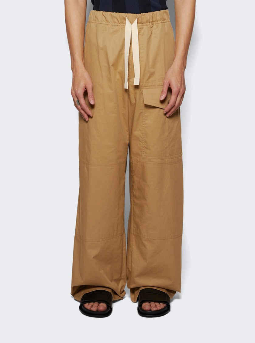 Dries Van Noten Beige Relaxed-Fit Pants With Elegant Detailing
