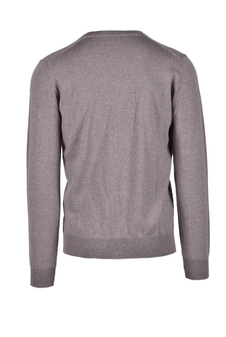 Fama Beige Merino Wool Cardigan