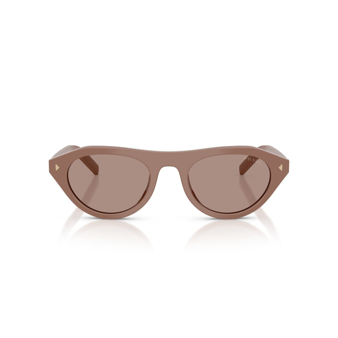 Prada Rounded Cat-Eye Acetate Sunglasses With Gold Accents