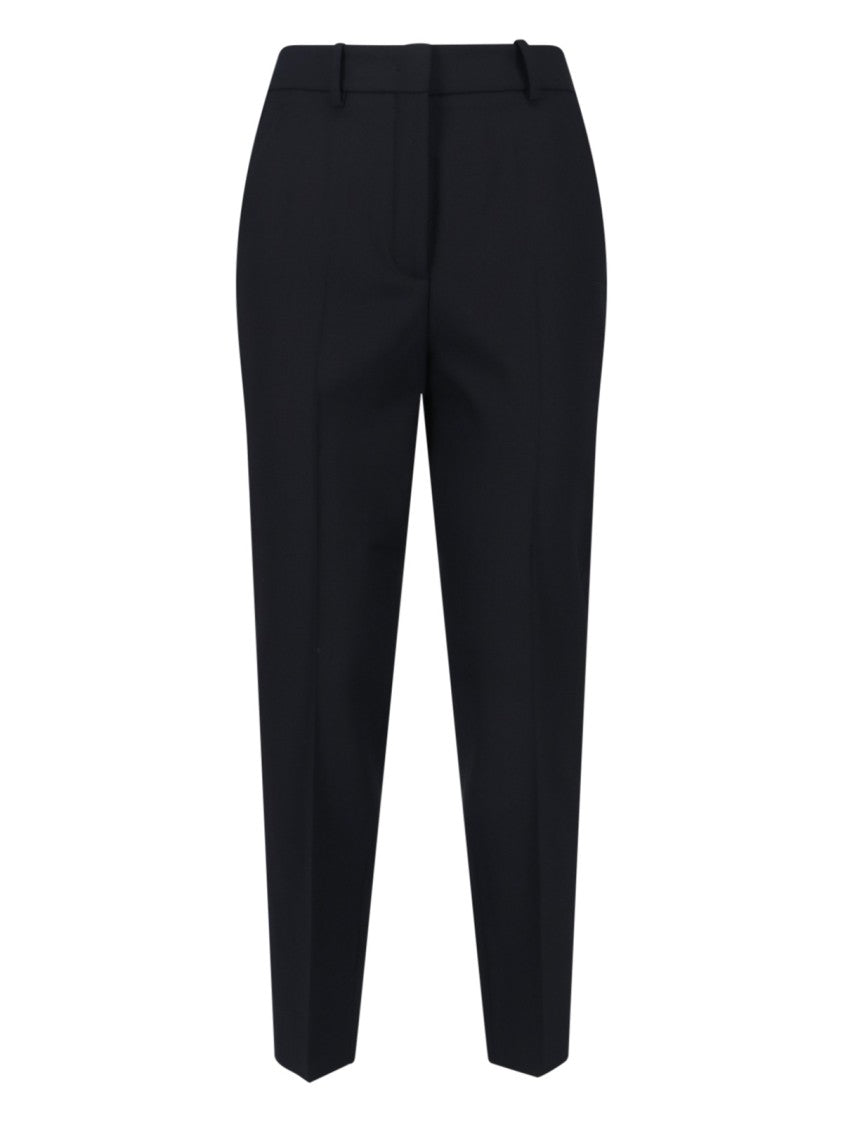 Incotex Straight-Leg Trousers In Black Virgin Wool With Elasticated Waistband