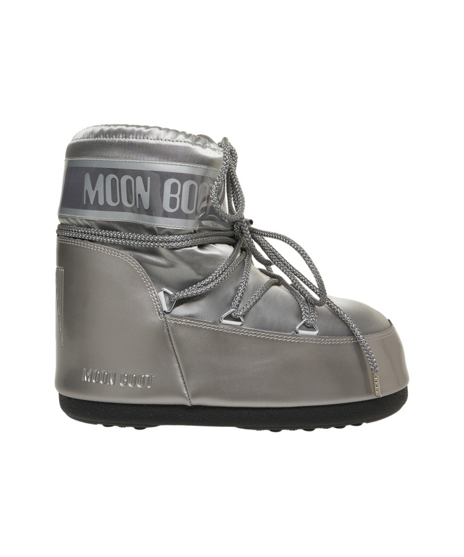 Moon Boot Metallic Finish Ankle Boots With Lace-Up Closure