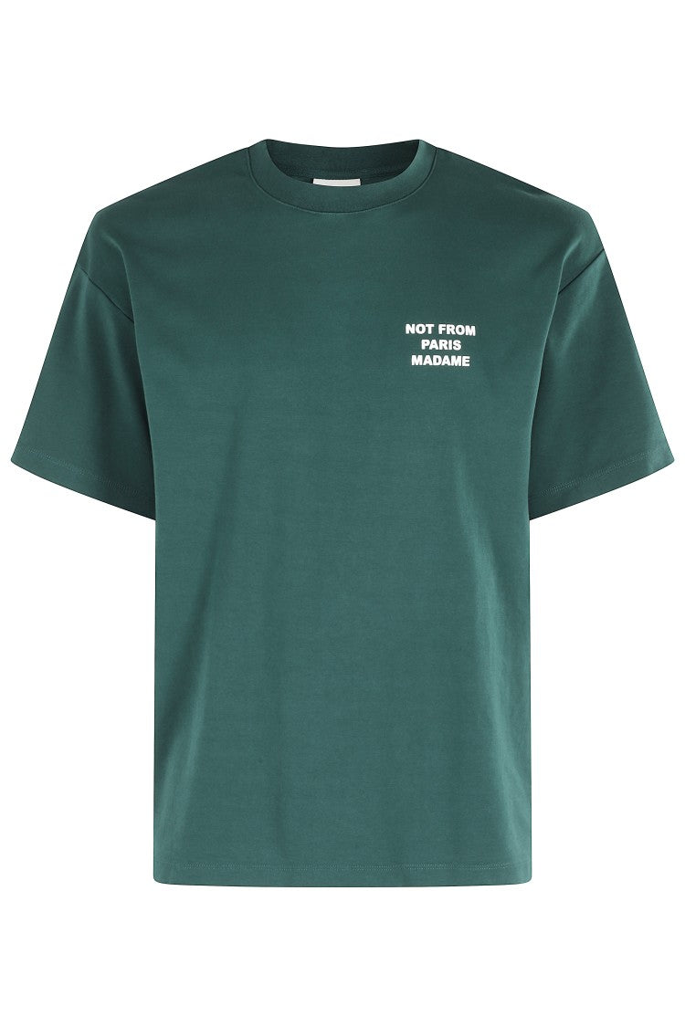 Drôle De Monsieur Dark Green Slogan T-Shirt