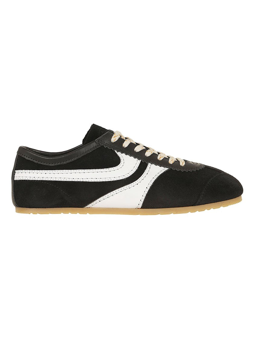 Dries Van Noten Retro-Inspired Black Suede And Leather Sneakers