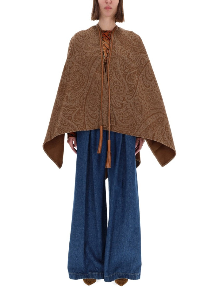 Etro Paisley Wool-Cashmere Blend Cape