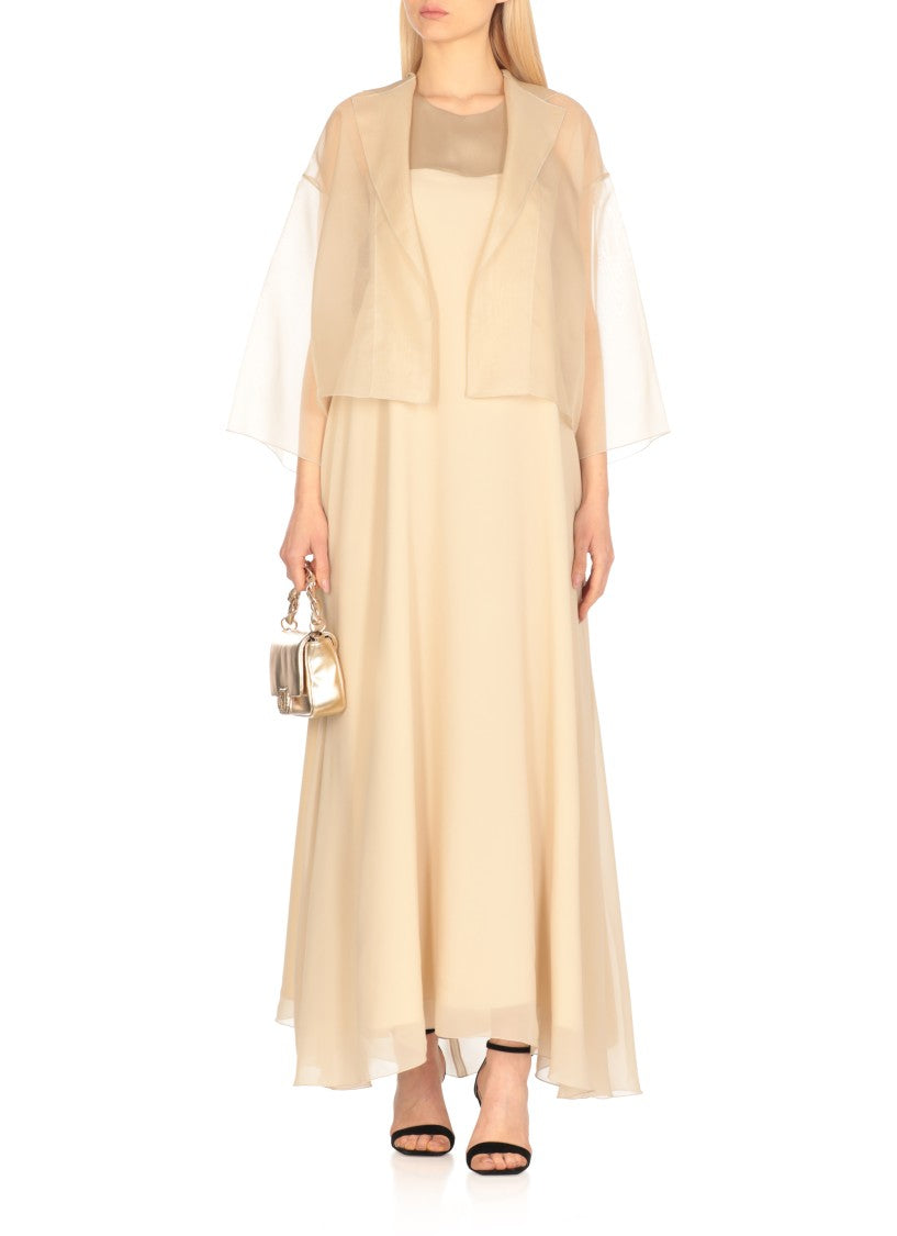 Antonelli Beige Silk Dress