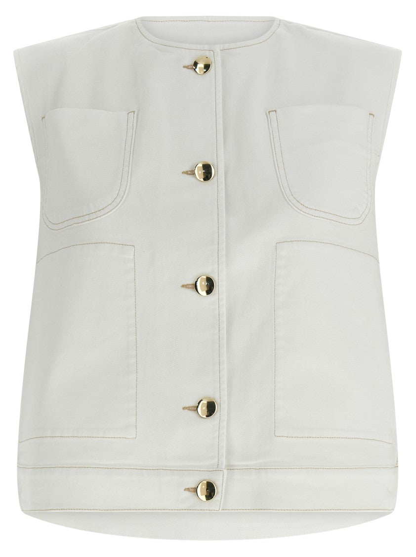 Fabiana Filippi Denim And Knit Vest