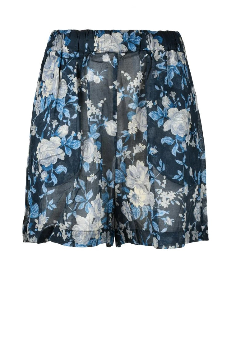 Semi Couture Blue Floral Cotton Shorts