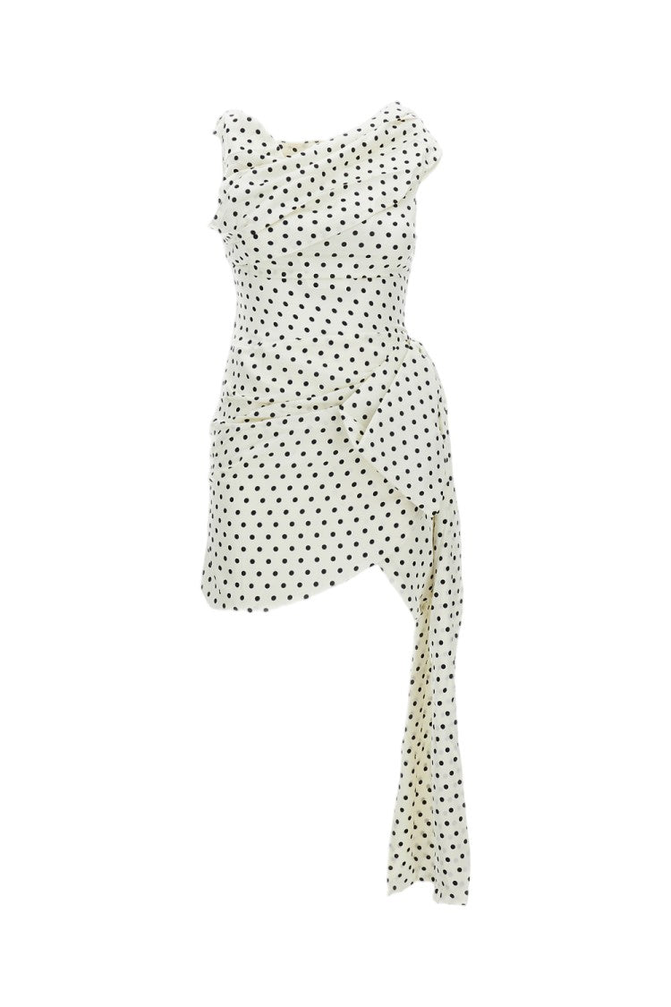 Self-Portrait Polka Dot Satin Mini Dress