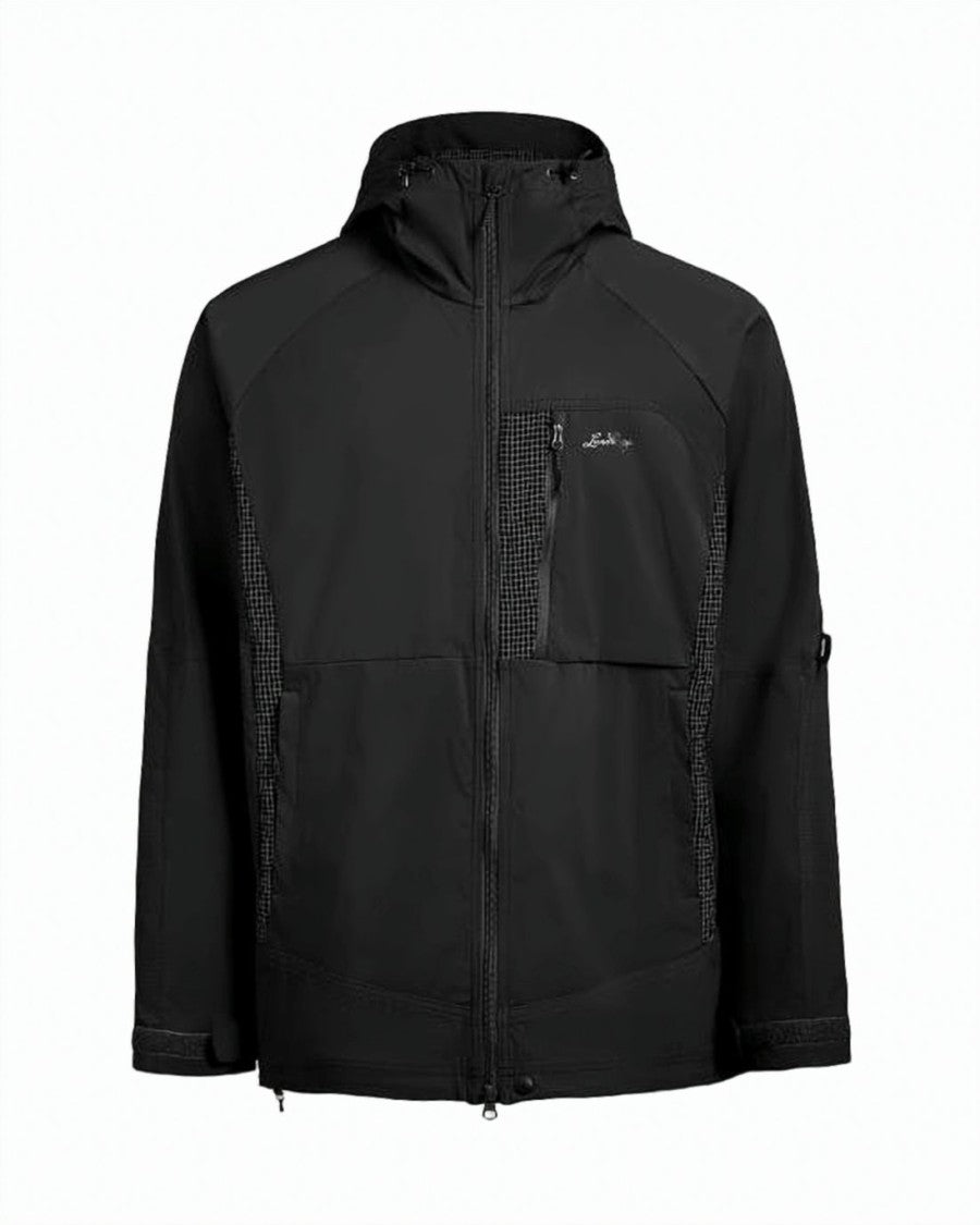 Lundhags Solid Black Hooded Lundhags Jacket With Zippered Pockets