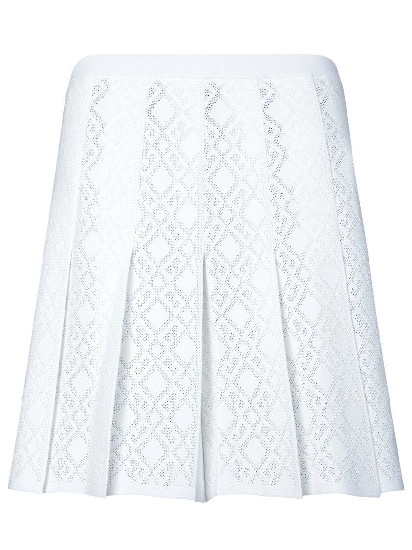 Givenchy Pleated White Skirt With Textured Design