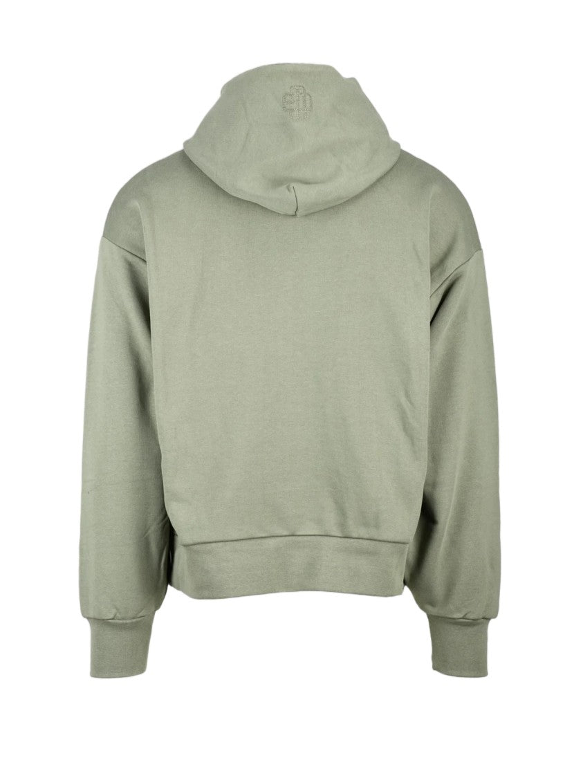 Garment Workshop Green Cotton Hooded Sweatshirt