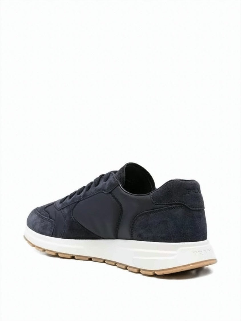 Prada Low-Top Sneakers With Smooth And Suede Textures