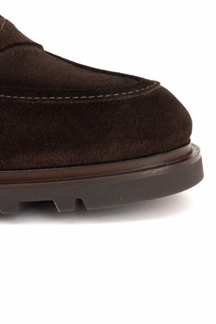 Santoni Goodyear Construction Suede Moccasins