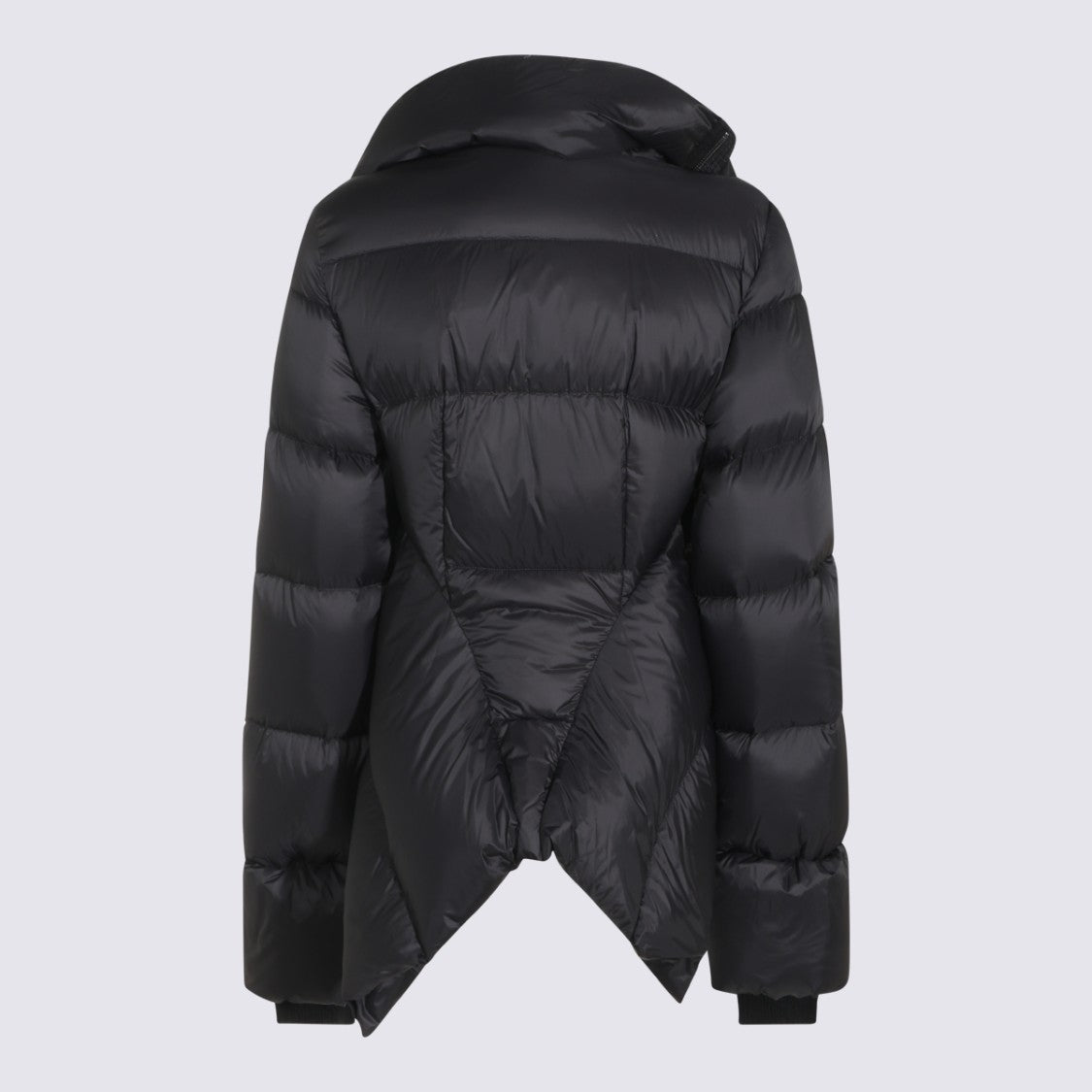 Rick Owens Asymmetrical Hemline Puffer Coat With Pointed Silhouette